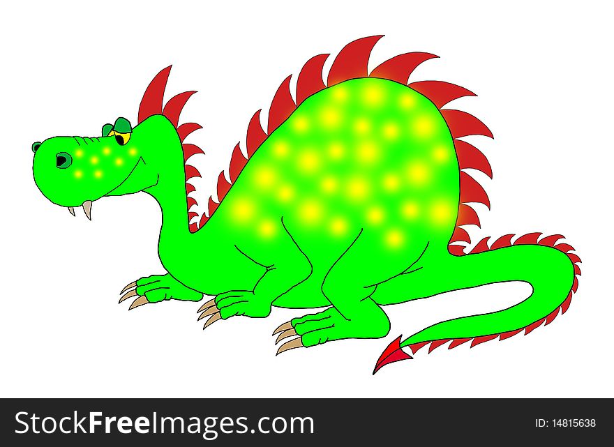 Bright and colorful big funny dragon