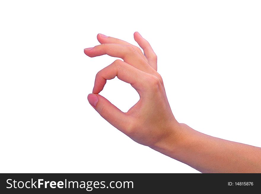 Isolated hand with a sign ok. Isolated hand with a sign ok