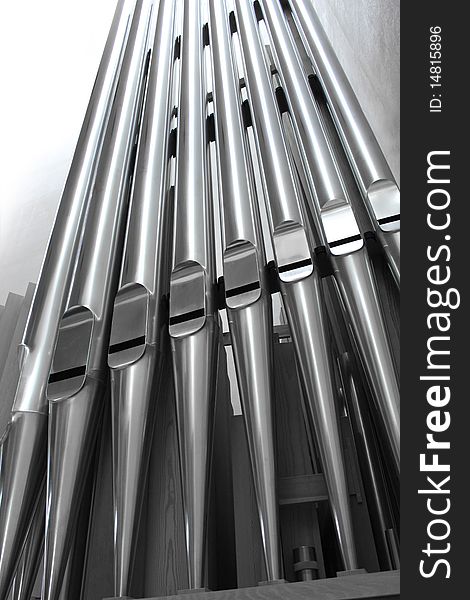 Modern Organ Pipes Close