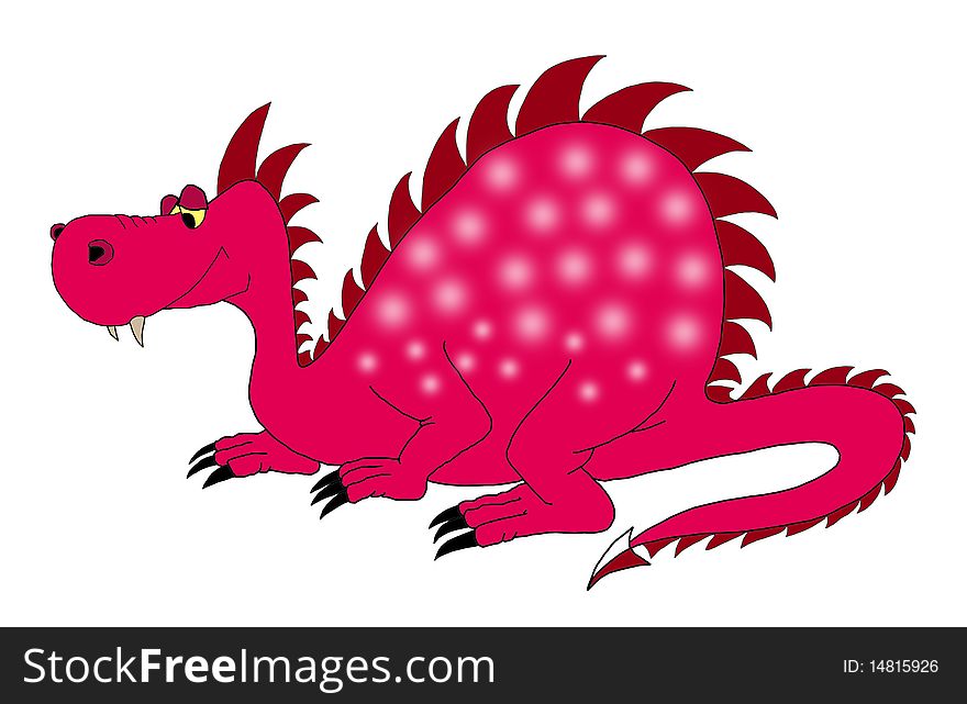 Bright and colorful beautiful ravenous dragon. Bright and colorful beautiful ravenous dragon
