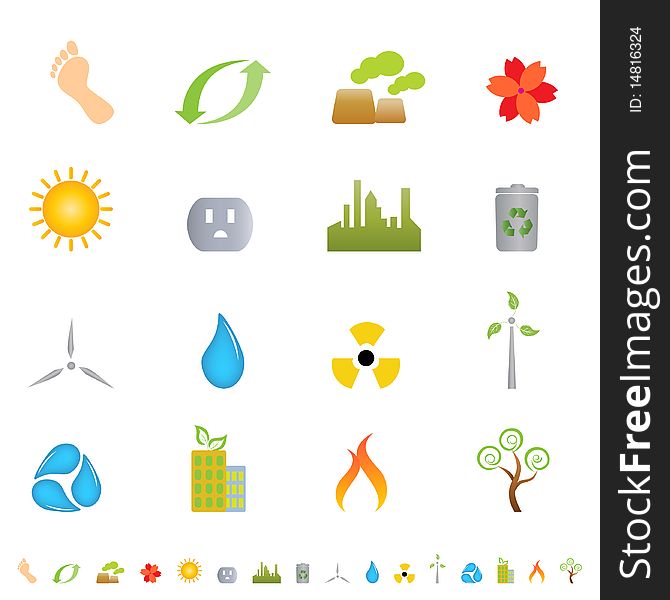 Green environment related icon set. Green environment related icon set