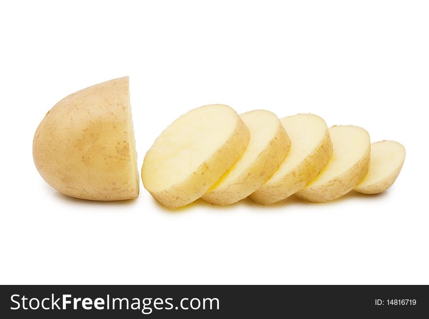 Fresh potato isolated on white background