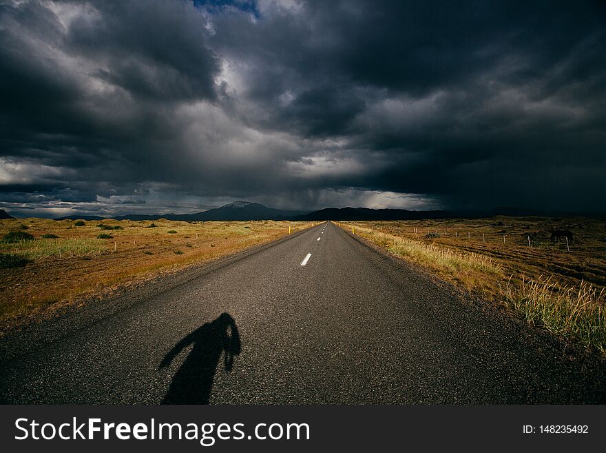 Nature of Iceland, dramatic sky and storm