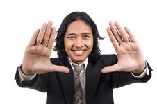 Man Framing His Face Royalty Free Stock Photography Man Framing His Face Royalty Free Stock Photography