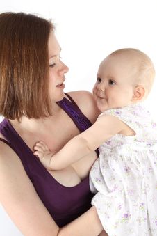 Mother Keeps On Hand A Little Baby Stock Image