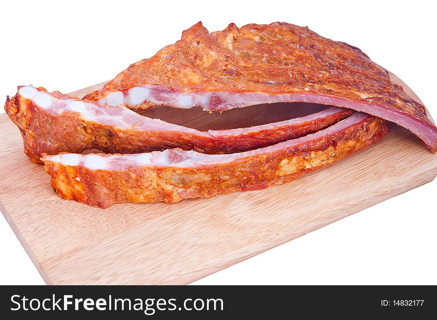 Smoked meat isolated on a white background