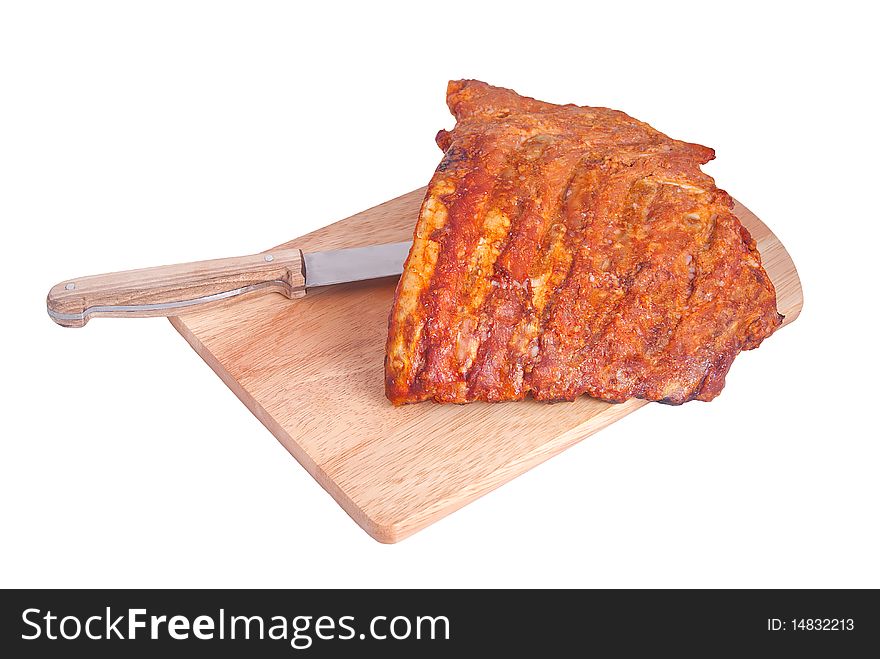 Smoked meat isolated on a white background