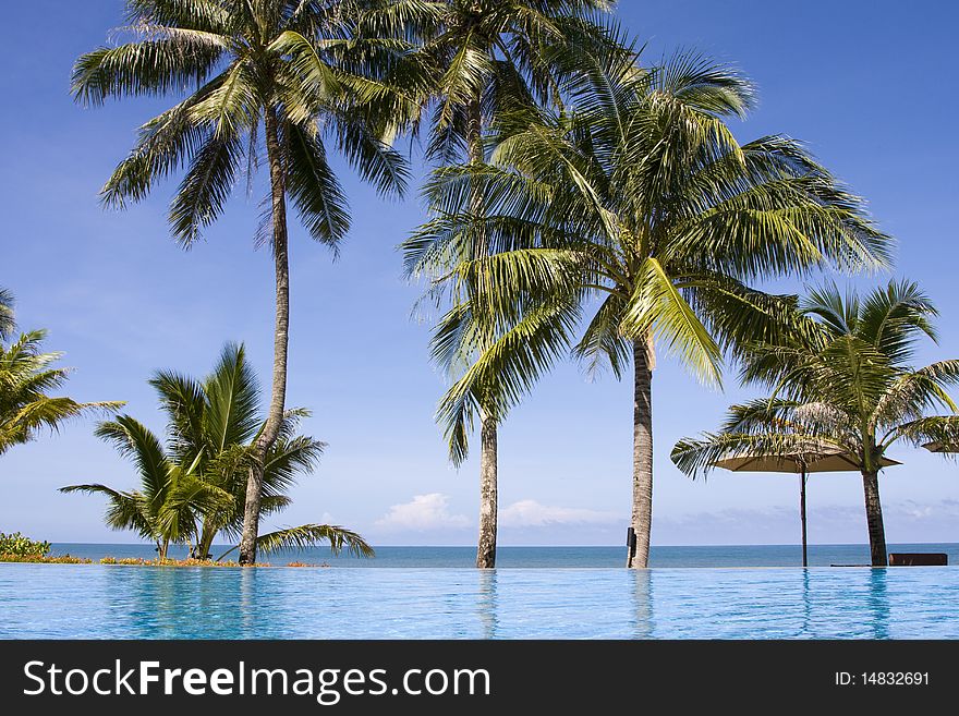 Tropical beach at island Koh Chang , Thailand.