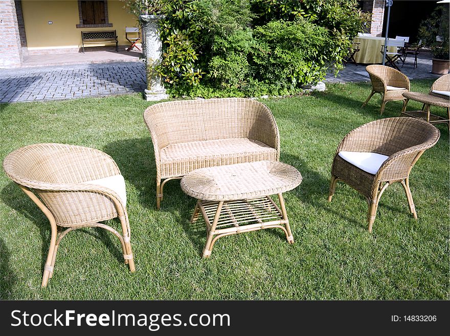 Garden with table and chair to drink outdoor. Garden with table and chair to drink outdoor