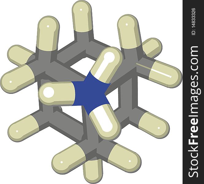 Grey  molecular structure on white background. Grey  molecular structure on white background