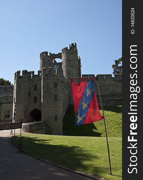 The outside of Warwick Castle in Warwick, England. The outside of Warwick Castle in Warwick, England