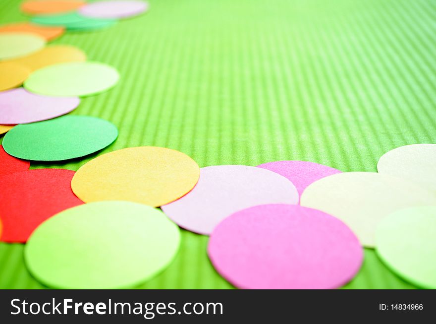 Colourful Rainbow Simple Circles. High angle Corner Composition Background. Paper cutout. Cartoon bubbles. Colourful Rainbow Simple Circles. High angle Corner Composition Background. Paper cutout. Cartoon bubbles.