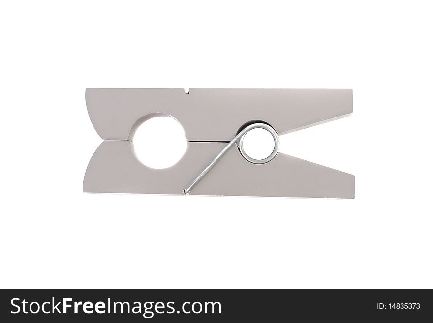 Isolated clothes peg on a white background. Isolated clothes peg on a white background