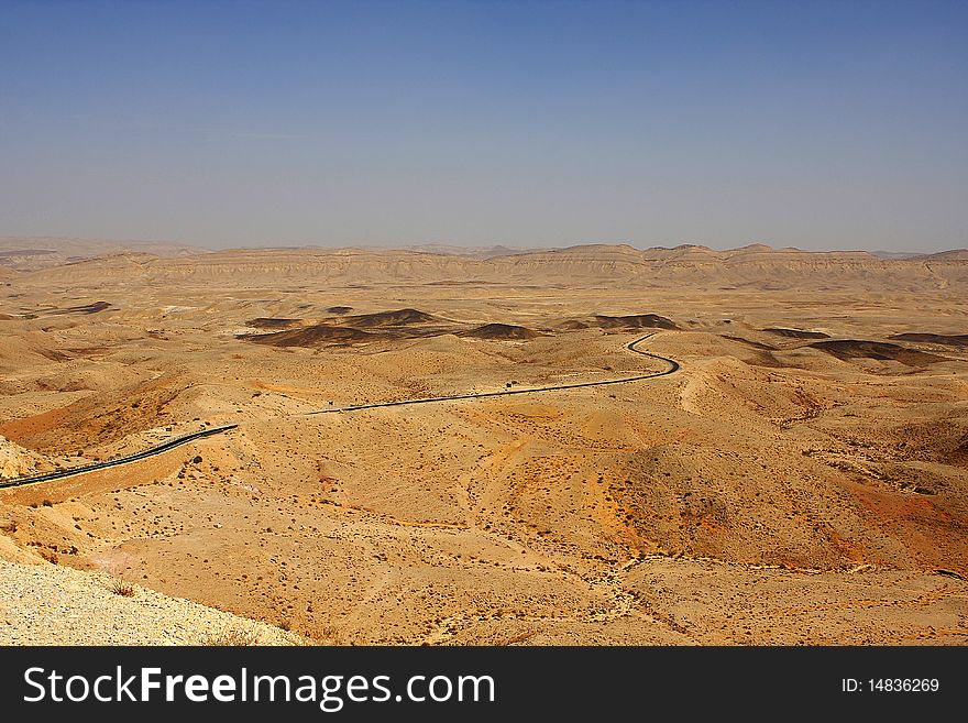 View of Negev desert in the south Israel