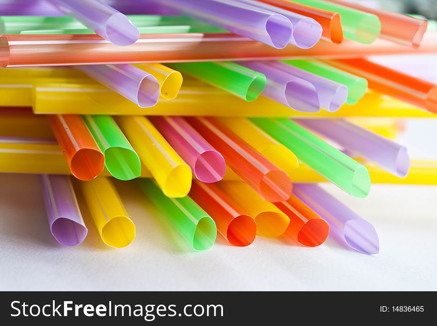 Color straw on the white background. Color straw on the white background