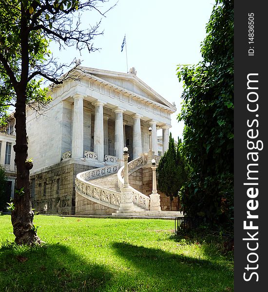 National library of Greece, or Gennadeios library , main facade