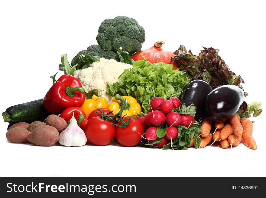 Assorted Vegetables - isolated on a white backgorund