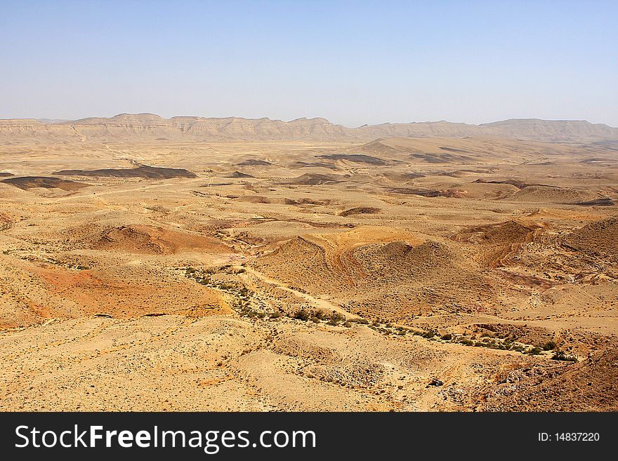 View of Negev desert in the south of Israel