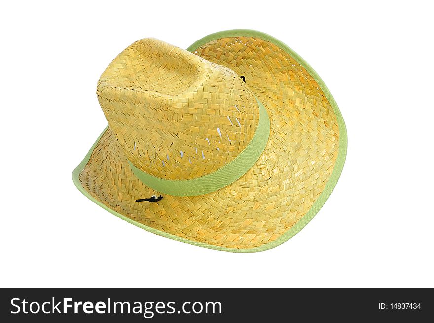 Isolated handmade straw hat for summer