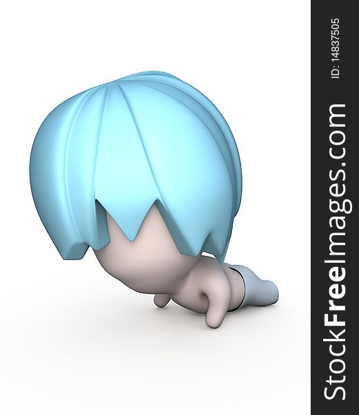 Yoga Man 3D Illustration