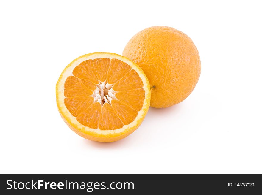 Fresh juicy orange isolated on white background, fruits. Fresh juicy orange isolated on white background, fruits