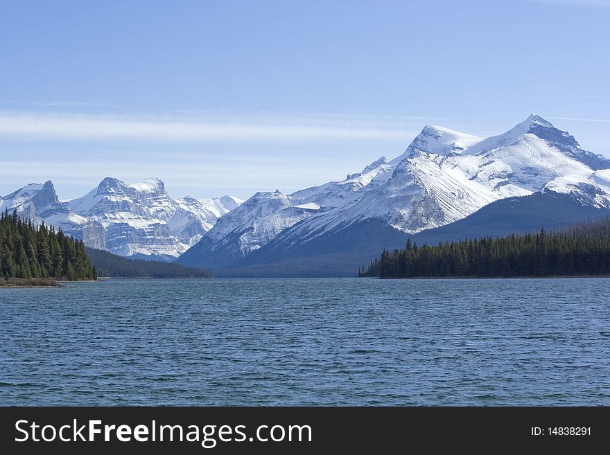 Mountains in Maligne lake ,Jasper Nation Park Canada