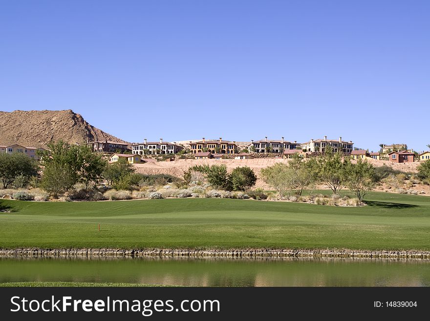 Beautiful golf course on a sunny day