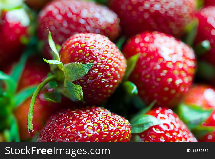 Abstract Fresh Ripe Strawberries Background