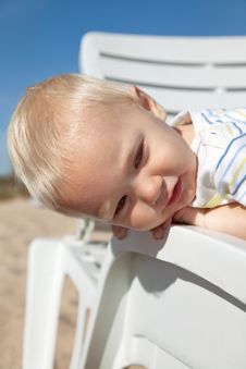 Little Child In Beach Chair Stock Photos Little Child In Beach Chair Stock Photos