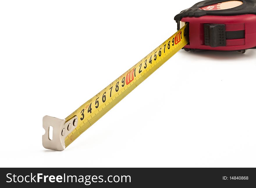 Metric tape-measure isolated on white