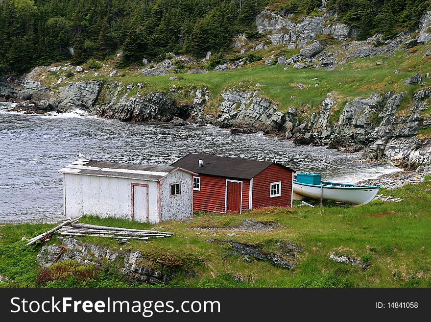 Tranquil scene of fishing Stages