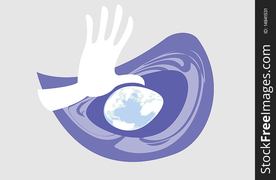 Illustration symbolizes the protection of the planet by 
man. Illustration symbolizes the protection of the planet by 
man