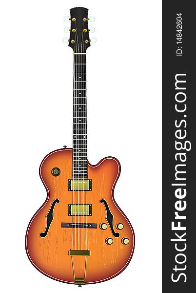 Electric Guitar Isolated on White Background. Vector.