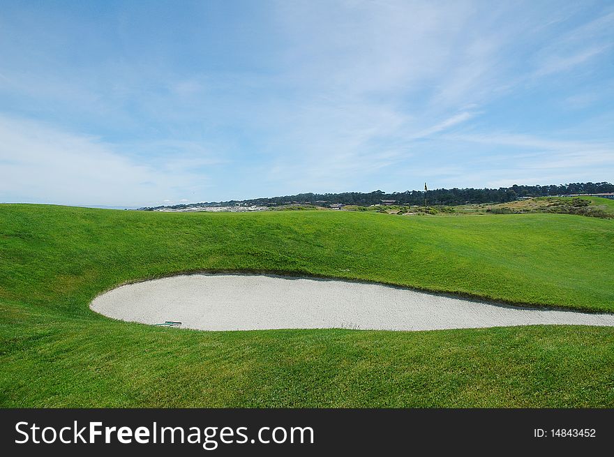 Lush green grass at golf course in the hills. Lush green grass at golf course in the hills.