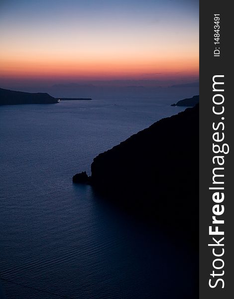 Looking out over the bay of santorini