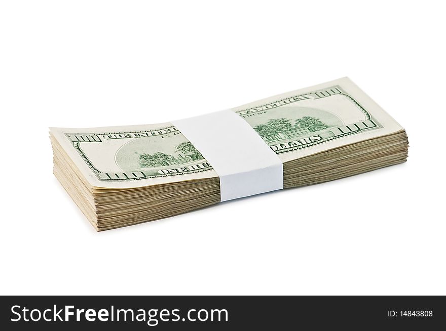 Dollar heap isolated on white