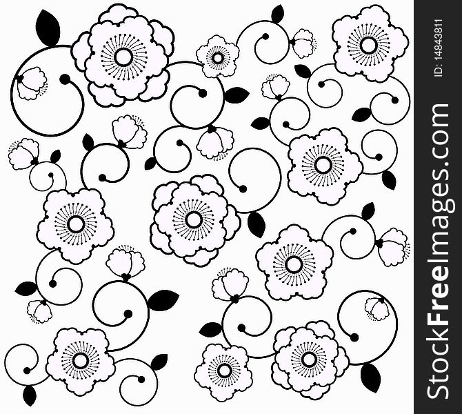 Abstract style floral design vector