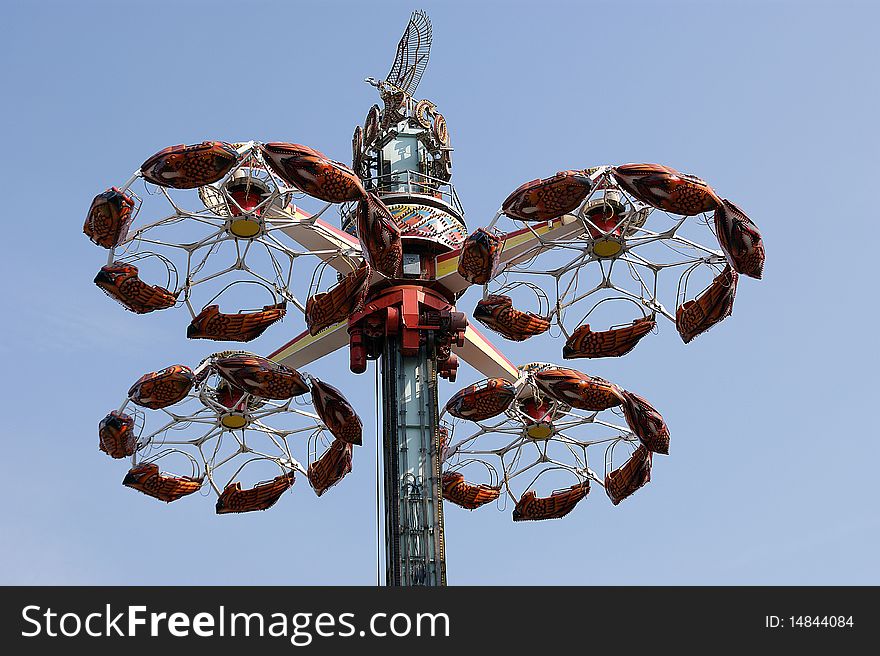 Moscow, Russia, the attraction in the park against the blue sky