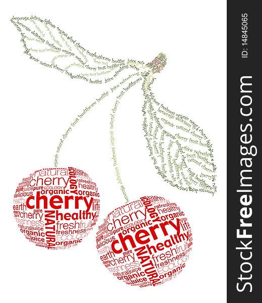 Cherry fruit shapes from letters. Cherry fruit shapes from letters