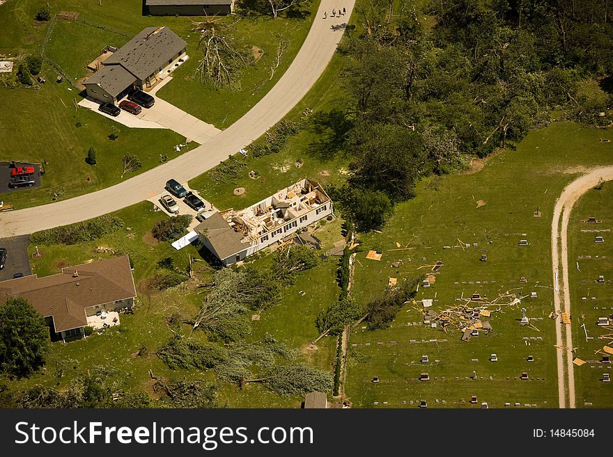 House damaged by tornado in Eagle Wisconsin. House damaged by tornado in Eagle Wisconsin