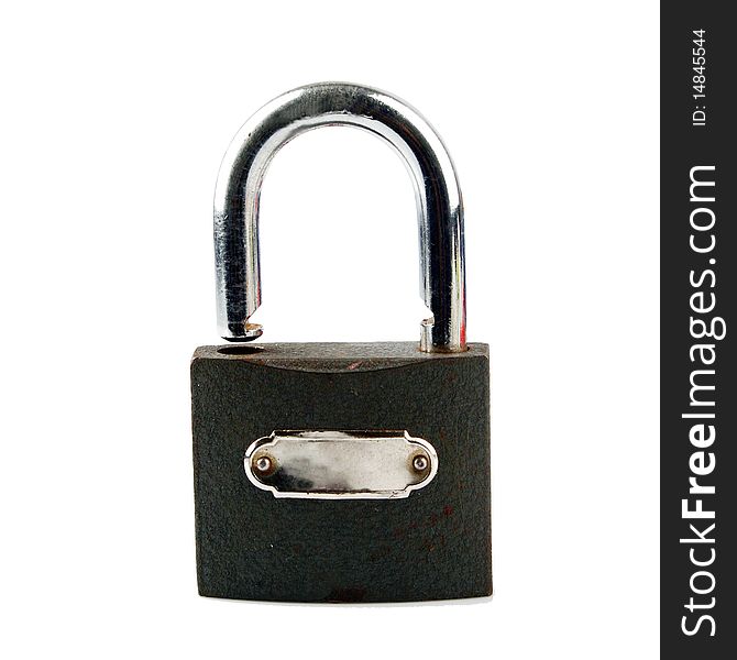 Small black metal lock with keys
