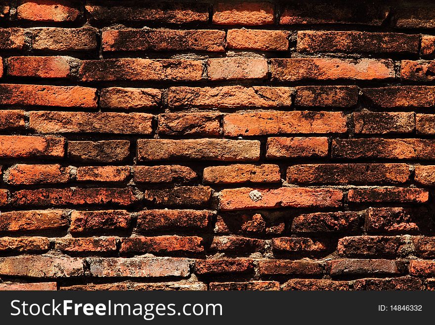 Ancient Bricks Wall at Ayutthaya