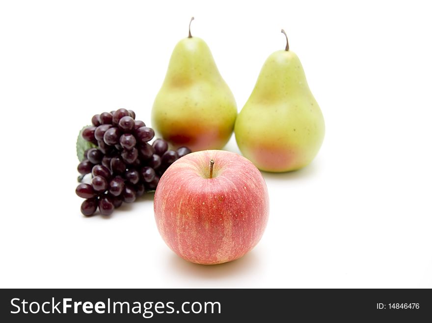 Fresh fruit onto white background