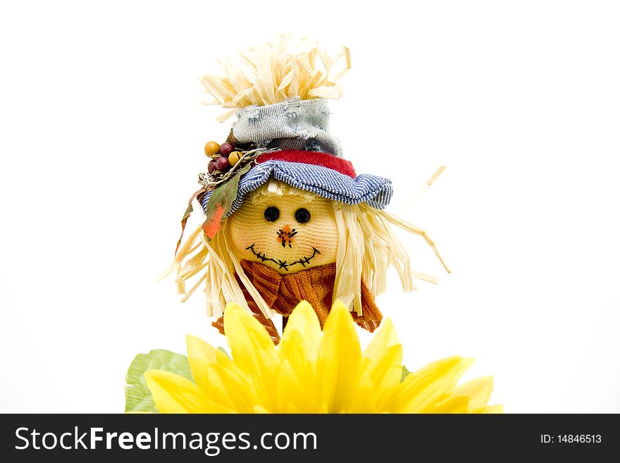 Straw Doll With Sunflower