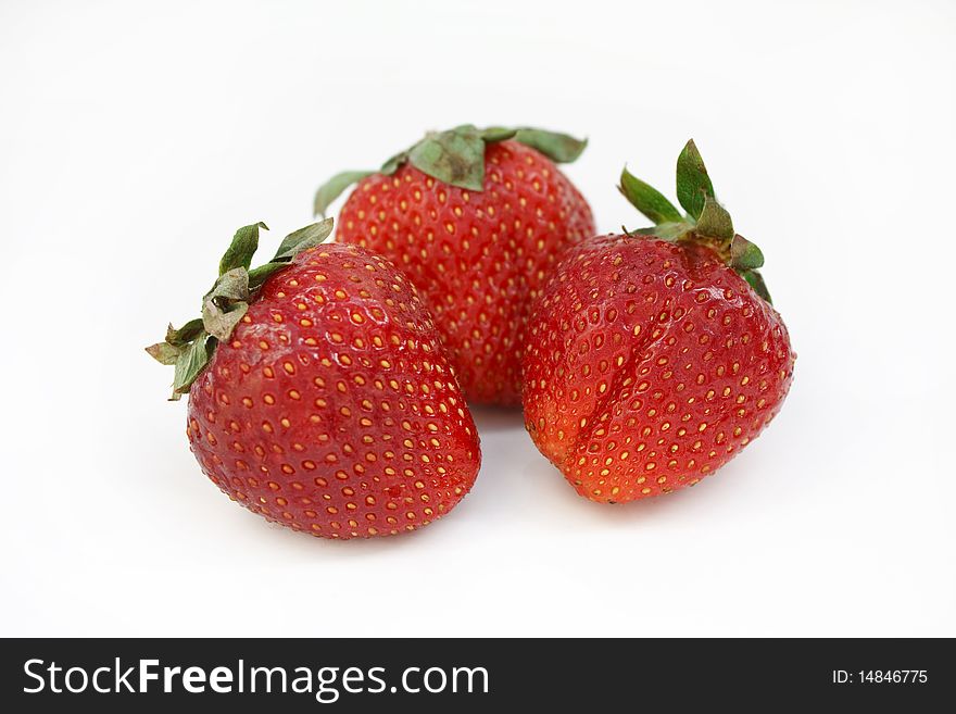 Strawberry berries on a white background
