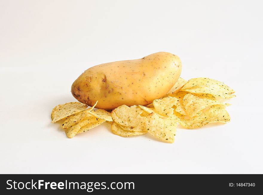 Potatoes on white background. Isolated. Potatoes on white background. Isolated