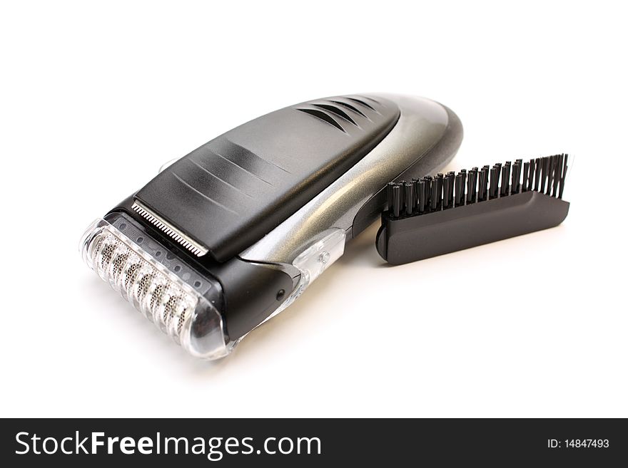 Isolated electric razor and brush for cleaning