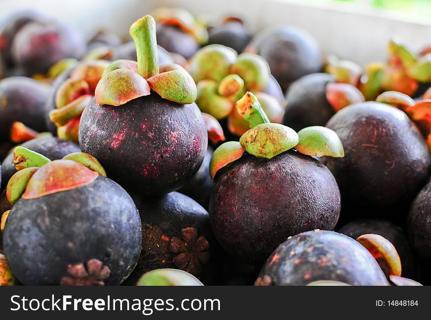 Mangosteens queen of fruits with their crown