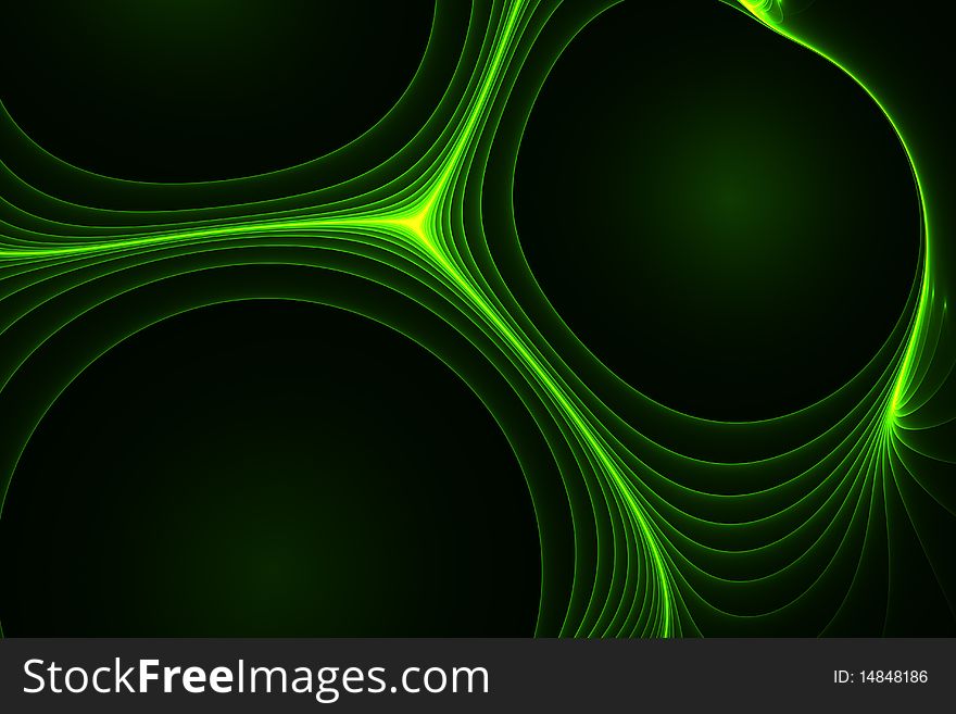 Green abstract background with soft gradient. The image is divided by the lines of light on three parts. You have a place for text