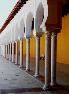 Fragment Of The Gallery Of The Courtyard Of The Museum Rally, Caesarea, Israel Royalty Free Stock Photos